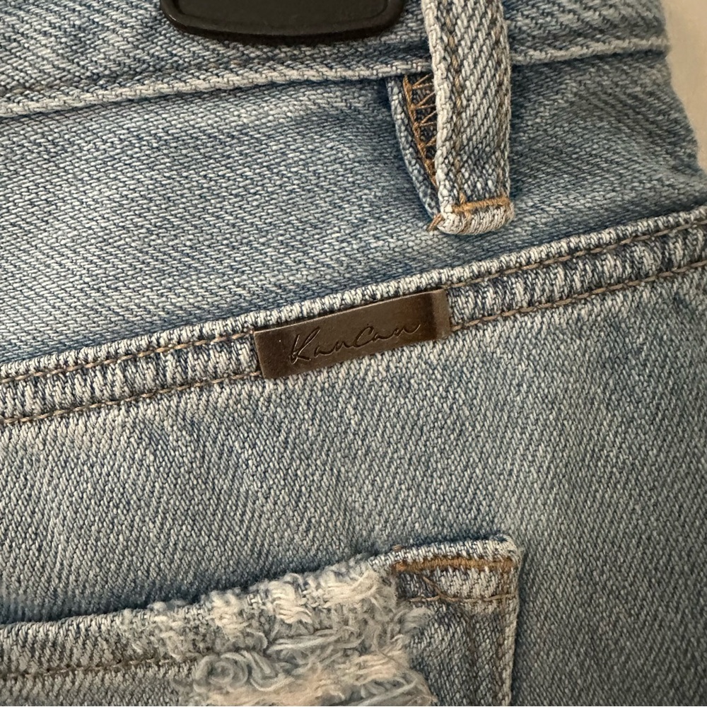 Kancan Tilda High Rise Distressed Button Fly Denim Shorts - Picture 9 of 10